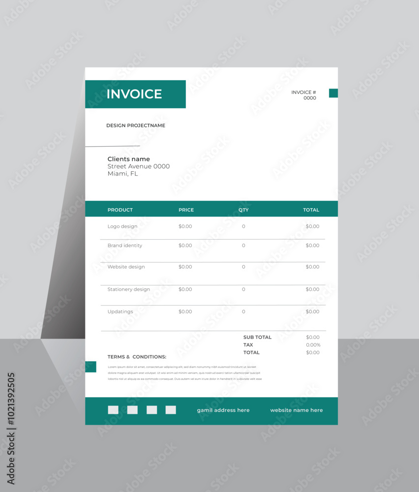 Obraz premium Professional, simple and modern invoice template, invoice design.