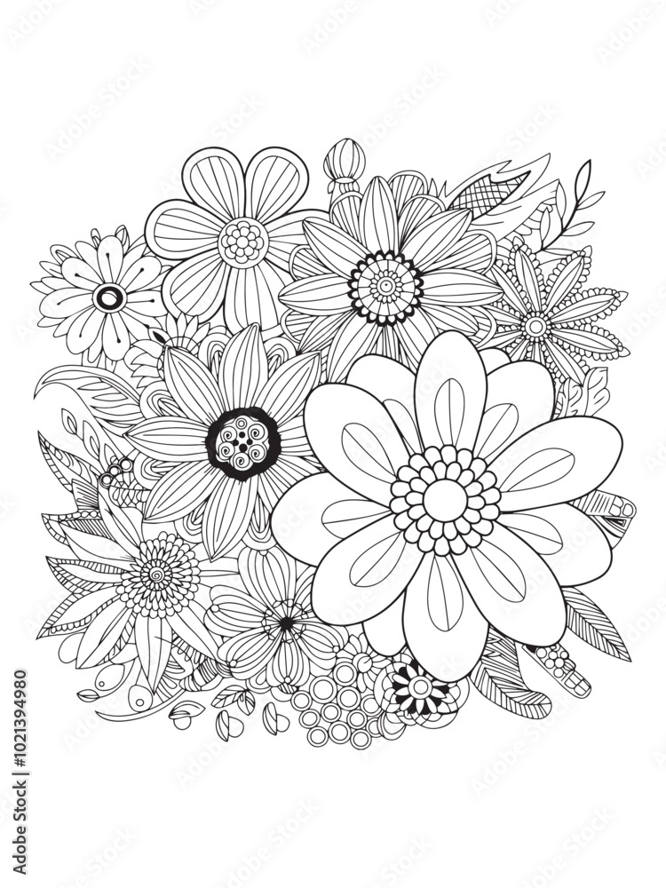 Fototapeta premium Vintage floral pattern with seamless flower design