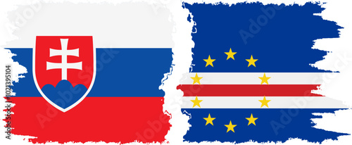 Canvas Print Cape Verde and Slovakia grunge flags connection, vector