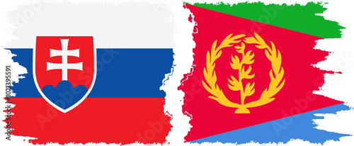 Photography Eritrea and Slovakia grunge flags connection, vector