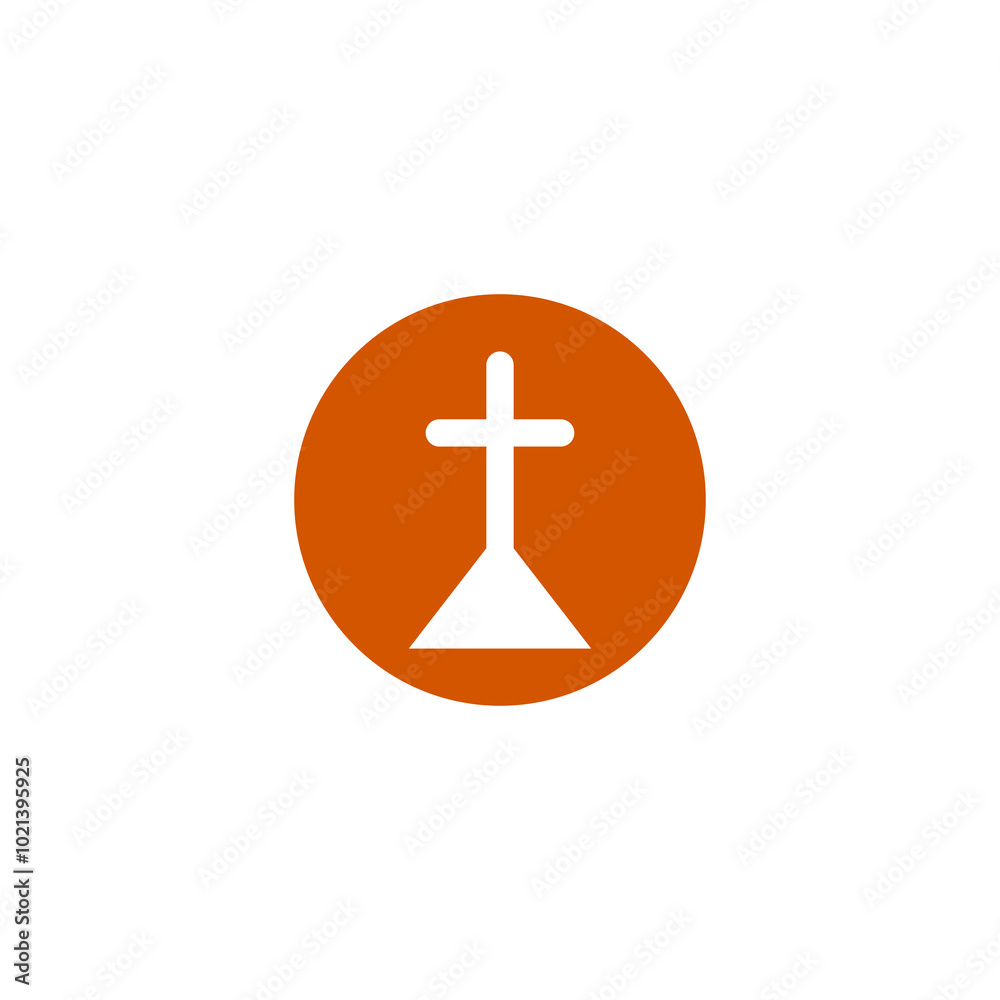 Obraz premium Church with holy cross icon isolated on transparent background