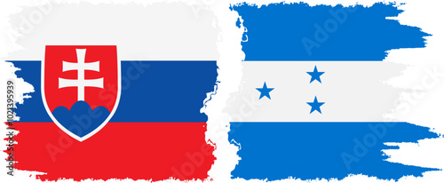Photography Honduras and Slovakia grunge flags connection, vector