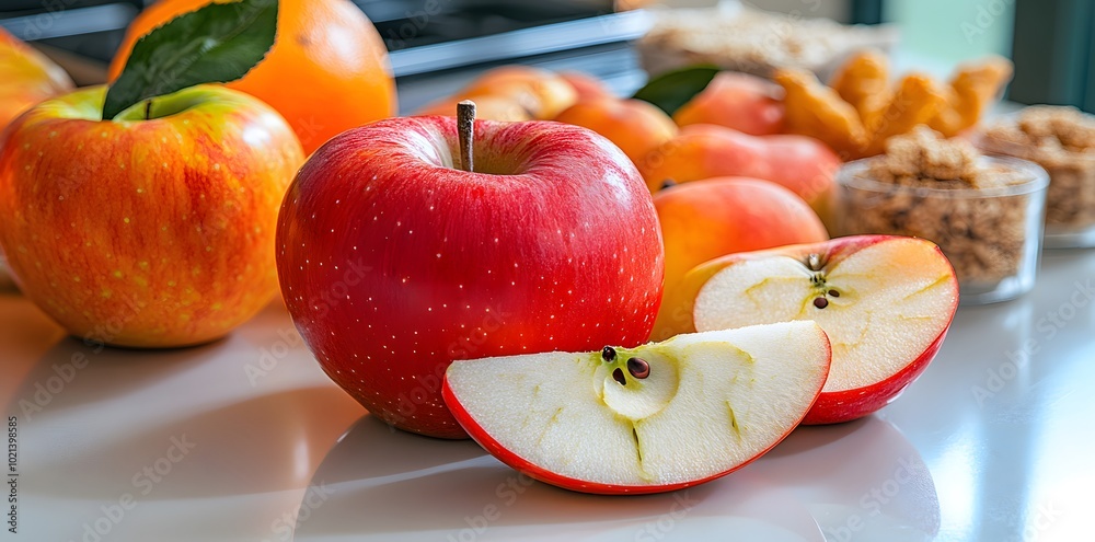 Red Apples on a White Table Red Apples on a White Table