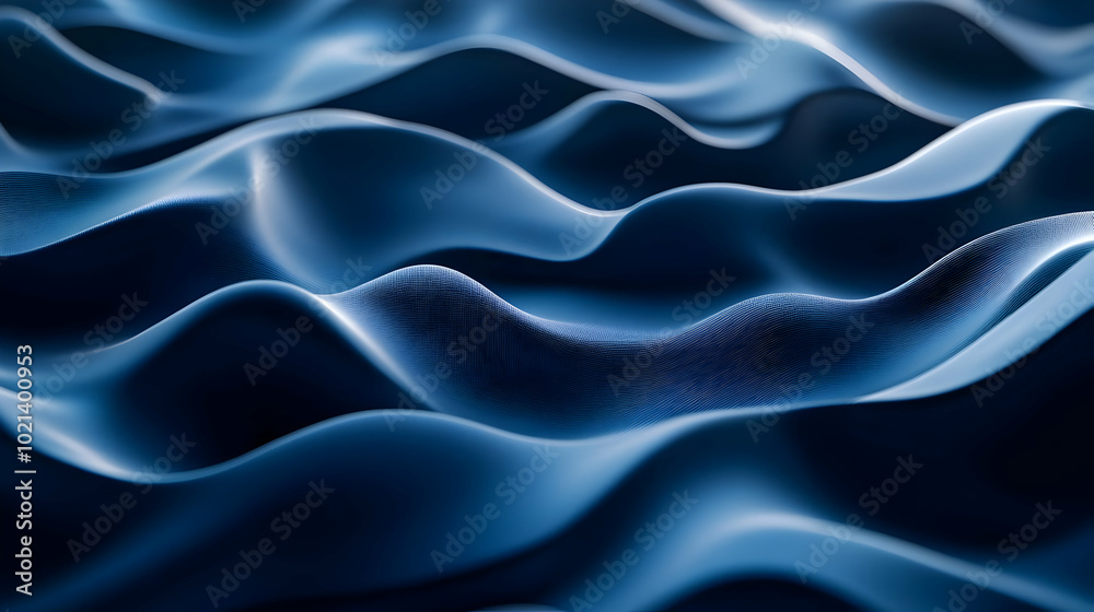 Obraz premium Abstract Blue Wavy 3D Background