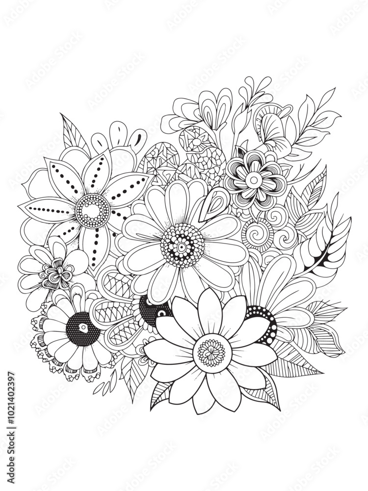 Fototapeta premium Elegant vintage floral pattern with seamless decorative flower design