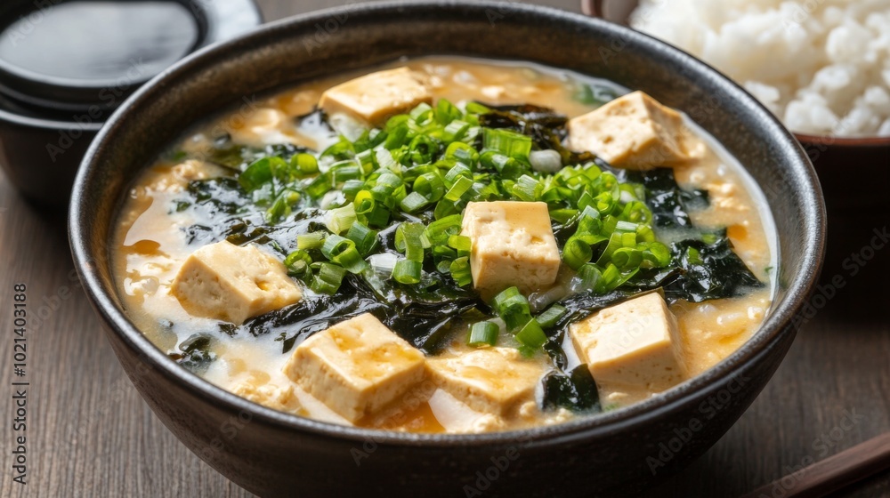 Delicious Tofu Soup with Fresh Ingredients Delicious Tofu Soup with Fresh Ingredients