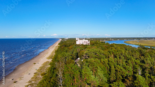 Riga Jūrmala Latvia landscape beach panoramic drone aerial view 