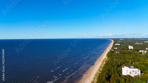 Riga Jūrmala Latvia landscape beach panoramic drone aerial view 