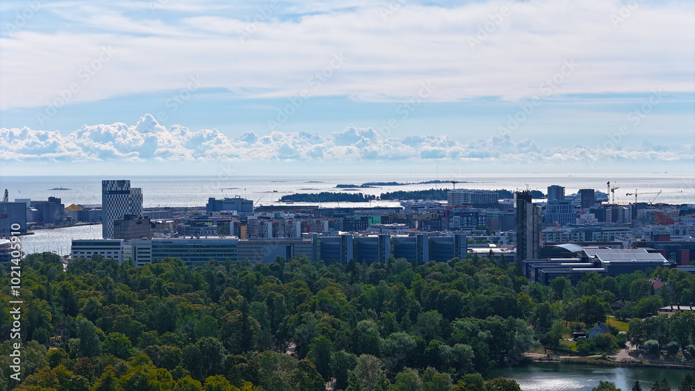 Fototapeta premium Helsinki Finland city aerial drone view