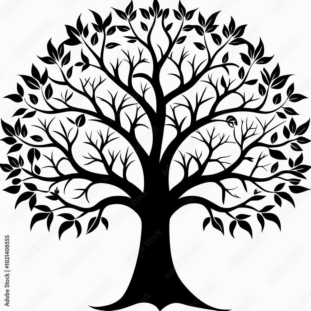 Obraz premium tupelo-tree-silhouette