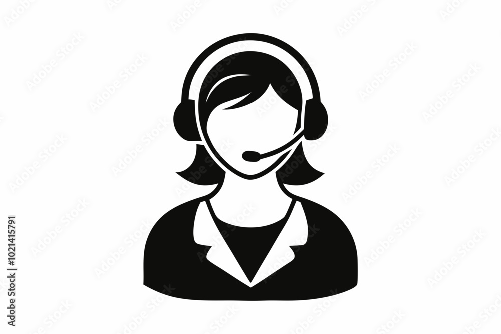 Customer service girl vector, Customer service woman vector silhouette illustration
Customer service girl vector, Customer service woman vector silhouette illustration