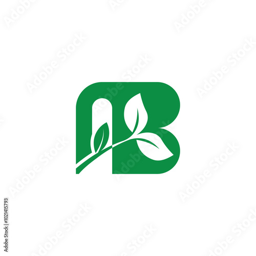 Letter ab Infinity Nature Logo, combinations of letter a and b logos interconnect to form the infinity logo of nature