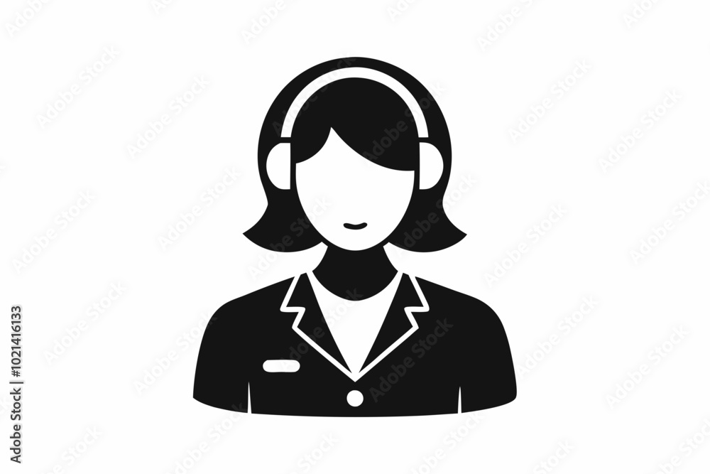 Customer service girl vector, Customer service woman vector silhouette illustration
Customer service girl vector, Customer service woman vector silhouette illustration