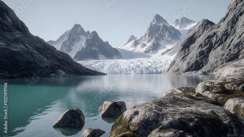 Serene Mountain Lake Landscape