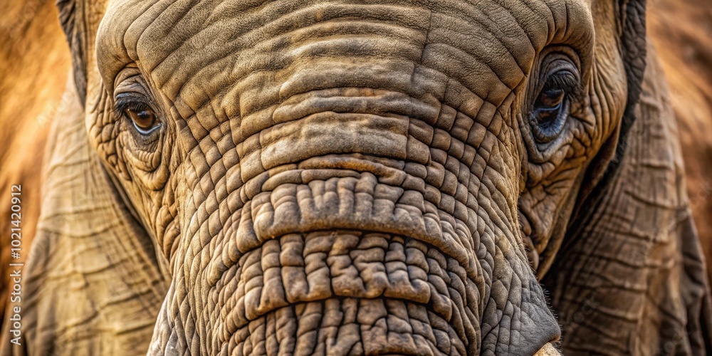 A Close Up Portrait of an Elephant's Wrinkled Face, Capturing the Essence of Time and Wisdom A Close Up Portrait of an Elephant's Wrinkled Face, Capturing the Essence of Time and Wisdom