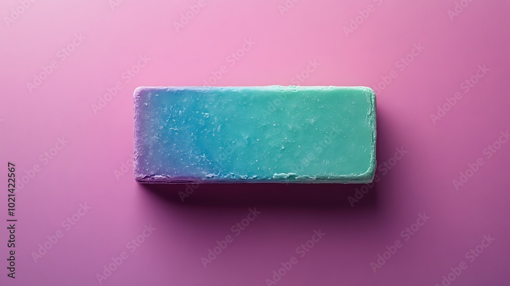 Energy bar placed vertically on a duotone background, top half soft purple and bottom half pastel green, soft shadow to the left for depth, minimalist composition, hd quality, vibrant colors, Energy bar placed vertically on a duotone background, top half soft purple and bottom half pastel green, soft shadow to the left for depth, minimalist composition, hd quality, vibrant colors,