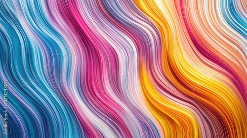 Colorful warped lines create a modern abstract 2d background Wavy stripes form a surreal texture with an optical effect