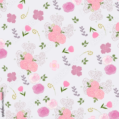 Wallpaper Mural Flower pattern Torontodigital.ca