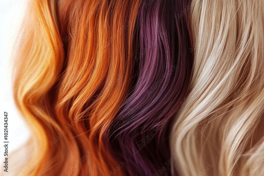 Diverse Hair Color Palette on White Background Diverse Hair Color Palette on White Background