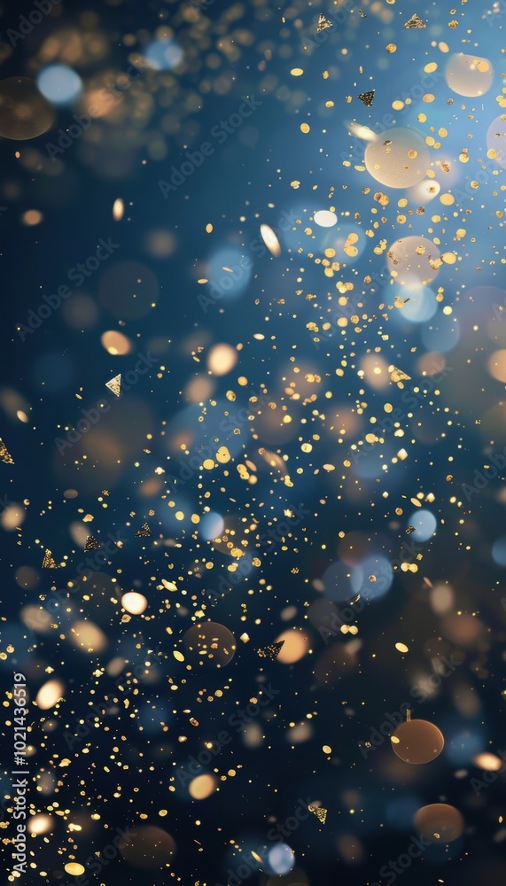 Luxurious New Year Background with Golden Confetti and Silver Particles for Elegant Designs Luxurious New Year Background with Golden Confetti and Silver Particles for Elegant Designs