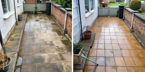 Before and After Patio Cleaning A Dramatic Transformation From Dirty and Weathered to Sparkling Clean and Inviting