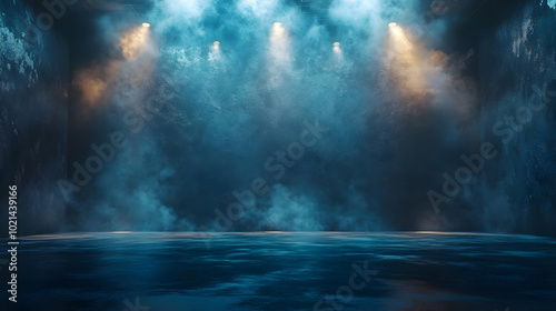 Abstract Background with Smoke and Lights 3D