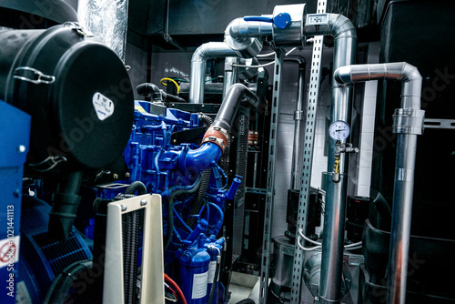 Thermal power plant piping at modern factory