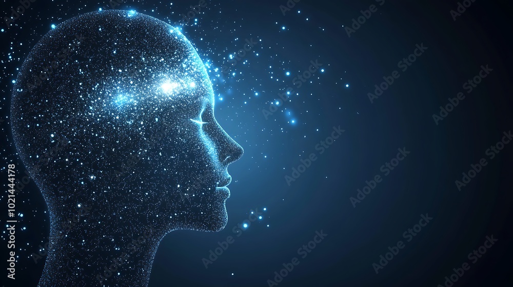 A digital rendering of a human head composed of glowing particles, symbolizing the power of the mind and the potential of artificial intelligence. A digital rendering of a human head composed of glowing particles, symbolizing the power of the mind and the potential of artificial intelligence.