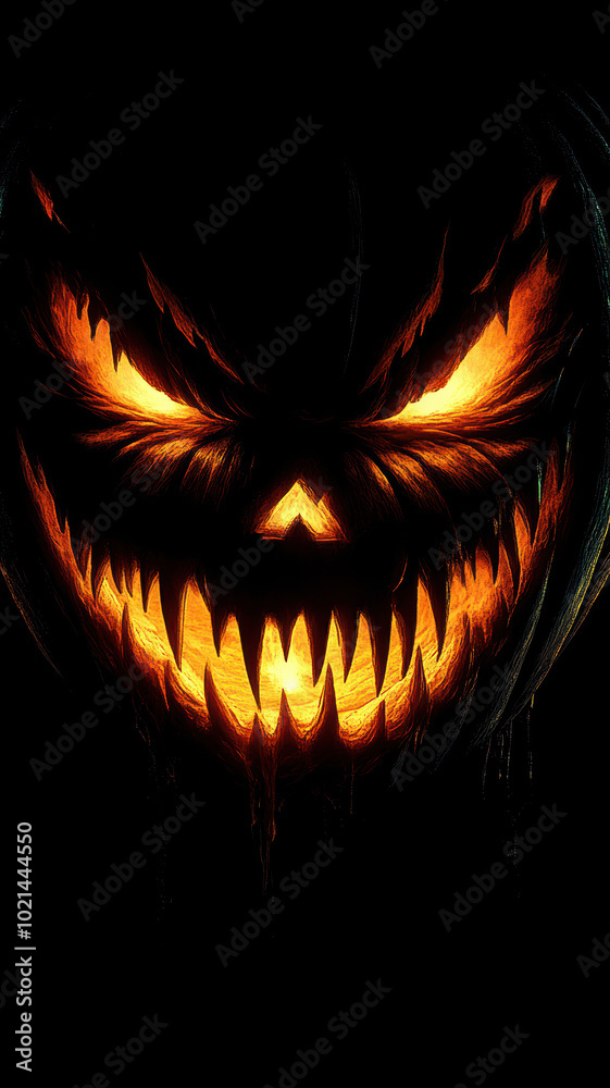 Spooky Jack-o'-lantern with Candlelight Spooky Jack-o'-lantern with Candlelight