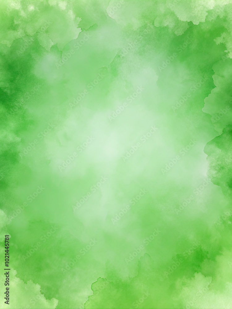 Obraz premium Soft green watercolor background with gentle shading.