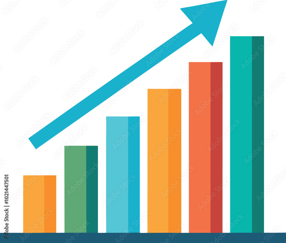Growing Bar graph icon vector design Growing Bar graph icon vector design
