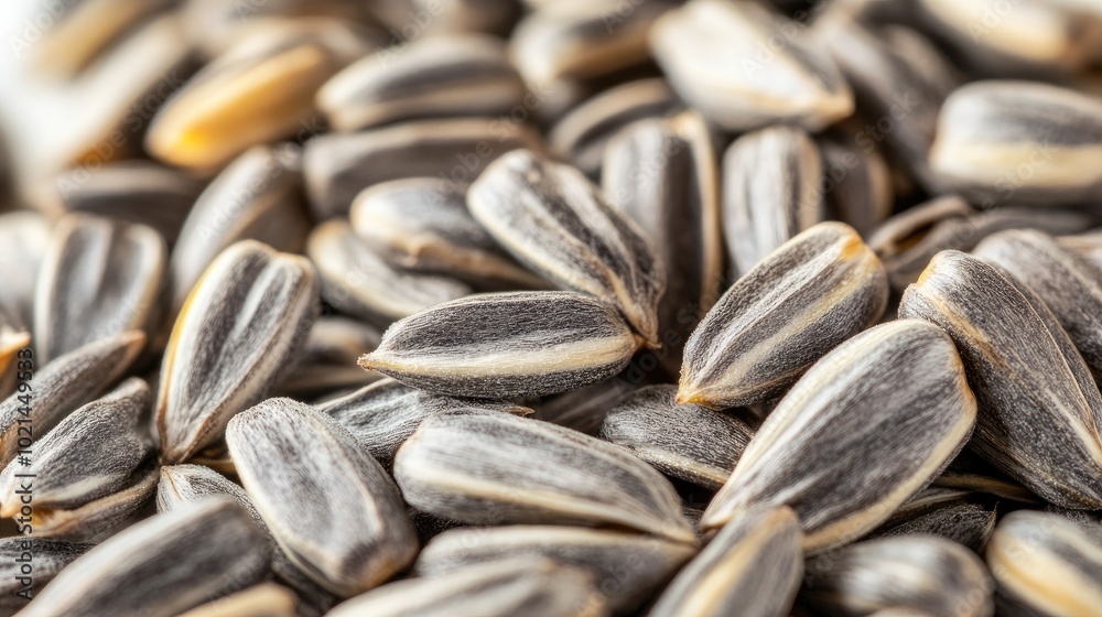 A Close Up View of Sunflower Seeds Isolated on White A Close Up View of Sunflower Seeds Isolated on White