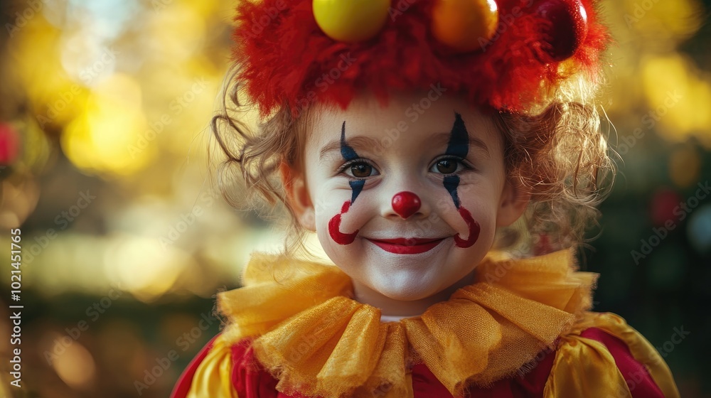 Child Dressed as a Clown Child Dressed as a Clown