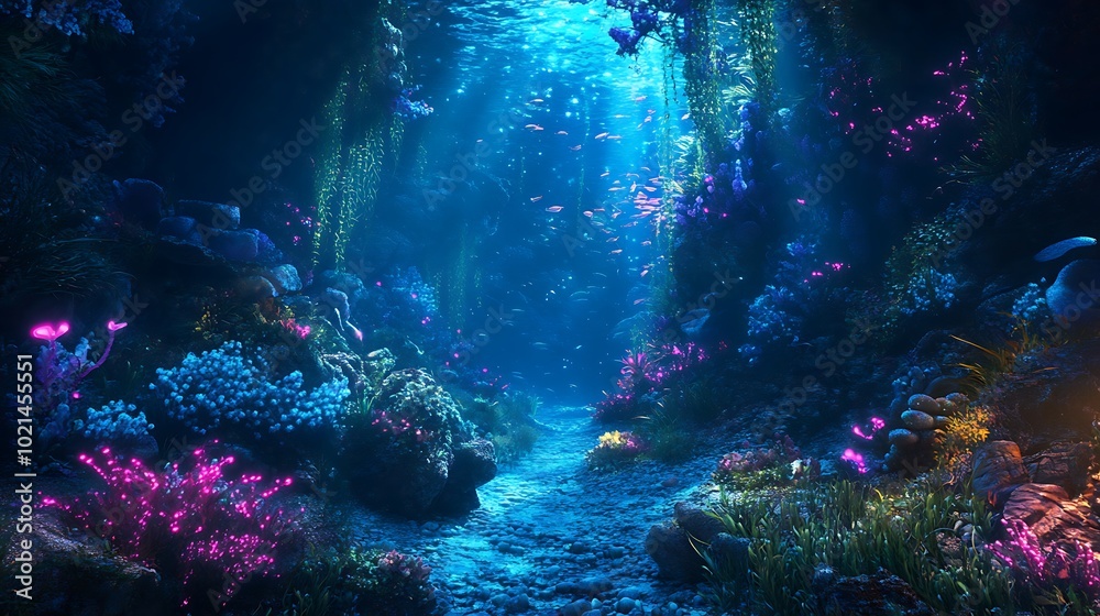 Fototapeta premium Dreamy mountain landscape under the spell of starry night sky image