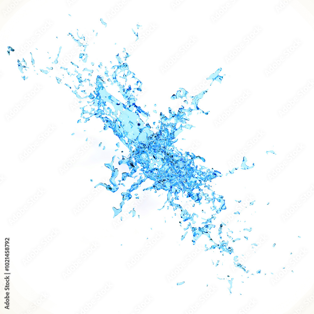 Blue water splash isolated on white background. 3d-rendering Blue water splash isolated on white background. 3d-rendering