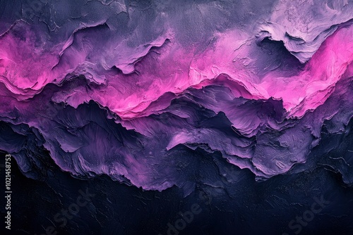 Abstract Purple and Pink Swirling Landscape Painting