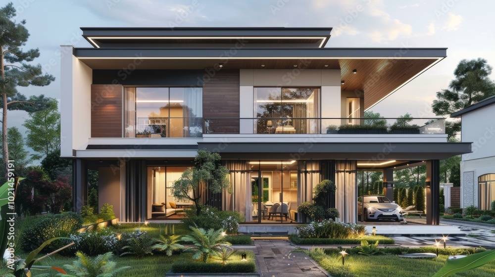 Fototapeta premium Modern Luxury House Exterior Design