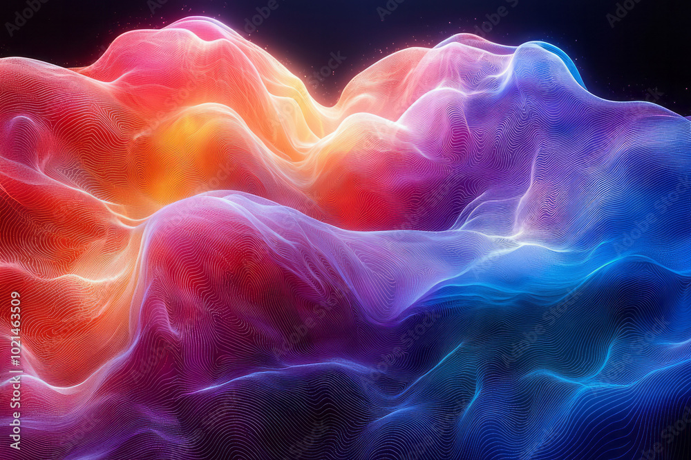 Obraz premium A mesmerizing composition of colorful undulating lines,