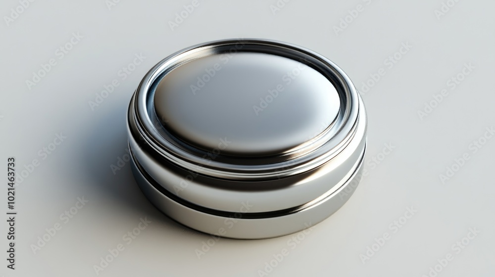 Close up of a CR2032 lithium cell button battery on a white background featuring a 3D rendering for detailed visualization Close up of a CR2032 lithium cell button battery on a white background featuring a 3D rendering for detailed visualization