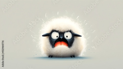 Vibrant and Imaginative Digital Depicting Expressive and Whimsical Sheep with Exaggerated Features and Anthropomorphic Qualities