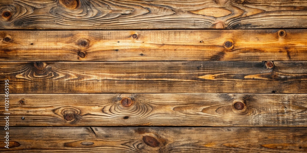Rustic Weathered Wooden Planks, Showing Grain Patterns and Knots, Offering a Natural Background for Design and Texture Rustic Weathered Wooden Planks, Showing Grain Patterns and Knots, Offering a Natural Background for Design and Texture