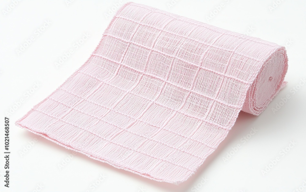Soft pink cotton fabric rolled out for crafting and design projects in a well-lit studio space during the daytime Soft pink cotton fabric rolled out for crafting and design projects in a well-lit studio space during the daytime
