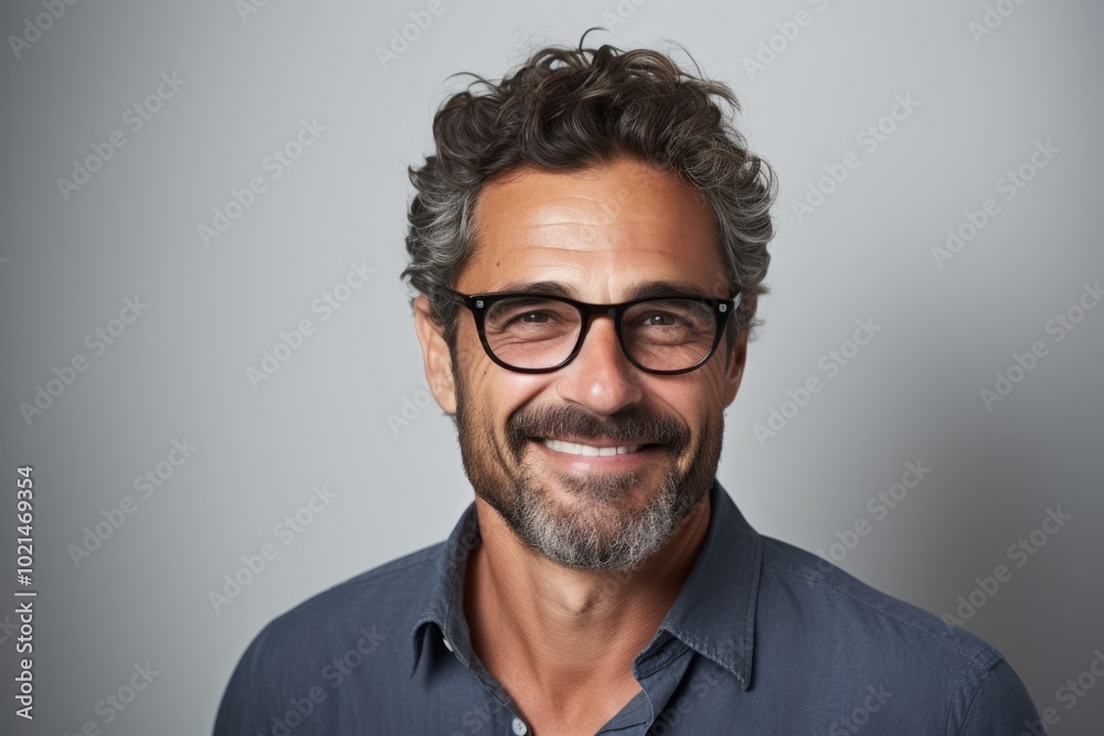 Handsome middle-aged man with a beard and glasses. Handsome middle-aged man with a beard and glasses.