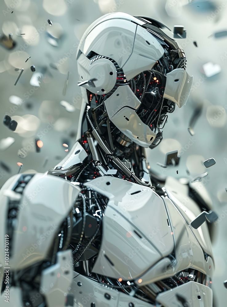 Fototapeta premium Futuristic Robot Design Illustration