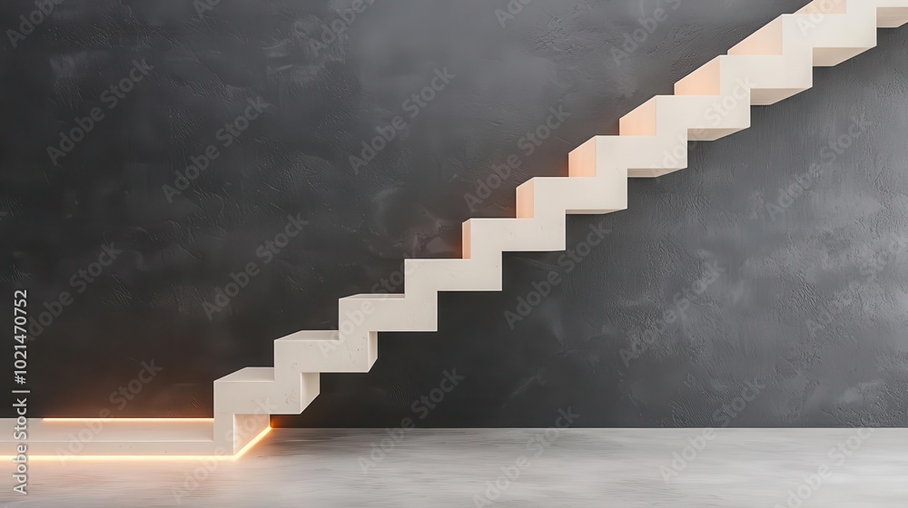 Blueprint of a modern staircase with step lighting and handrail-integrated LEDs, staircase lighting, sleek design Blueprint of a modern staircase with step lighting and handrail-integrated LEDs, staircase lighting, sleek design