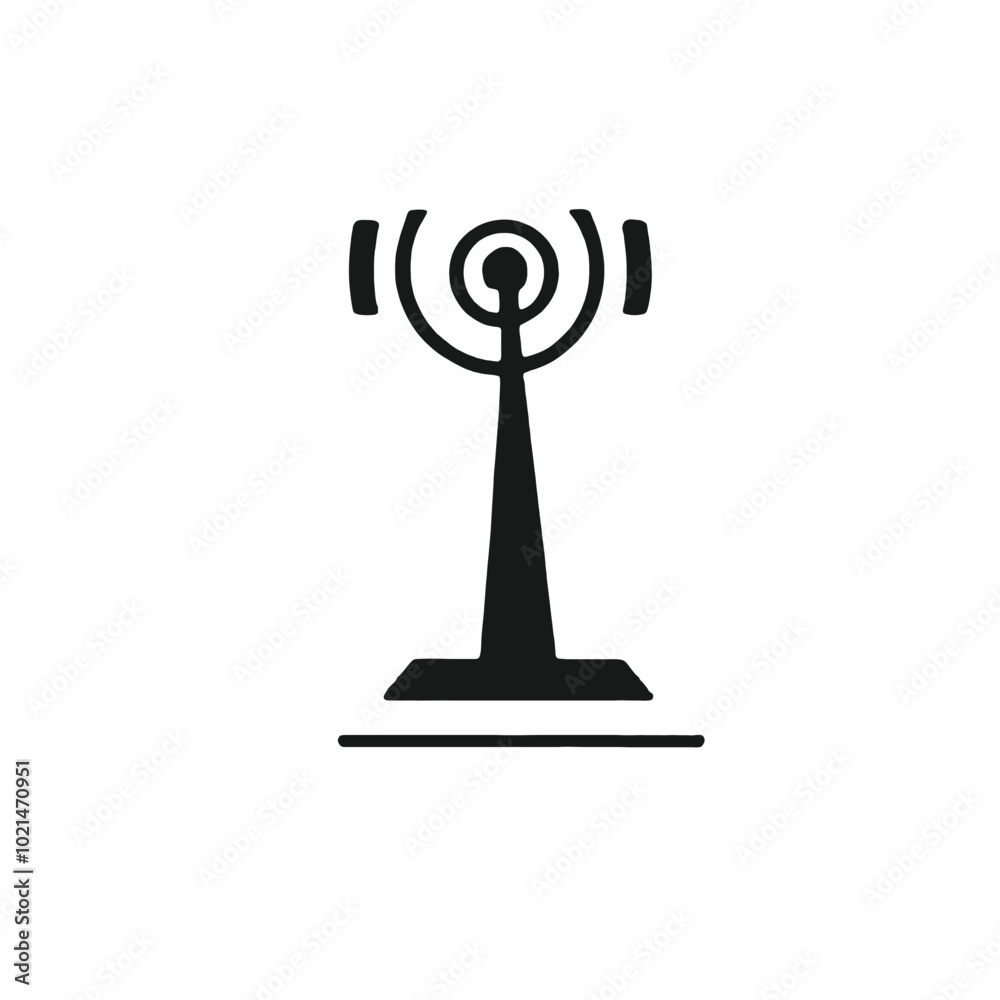 The Tower of the Wi-fi. Transmitter Icon, vector silhouette The Tower of the Wi-fi. Transmitter Icon, vector silhouette