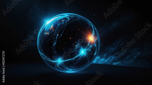 abstract blue ball background
