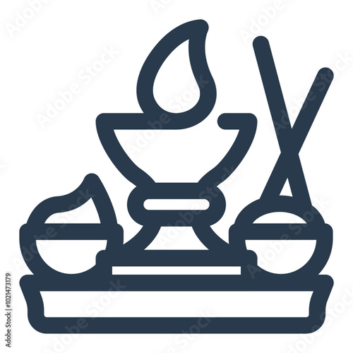 Puja Thali with Sacred Flame