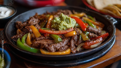 Sizzling Beef Fajita Platter with Grilled Vegetables for Tex-Mex Cuisine