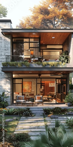 Modern Two-Story House Exterior Design photo